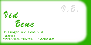 vid bene business card